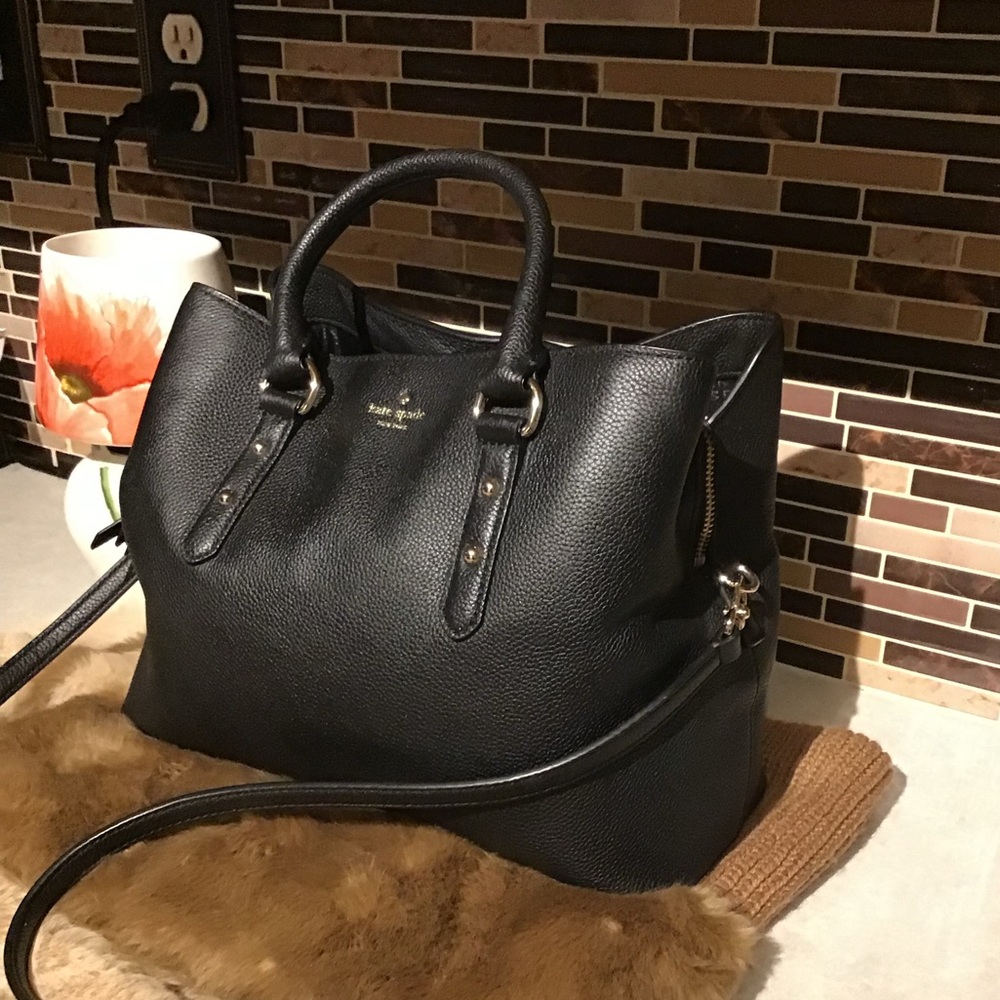 Kate Spade ♠️ Larchmont Avenue Evangelie Satchel WKRU5376 Cityscape (992) USED - Picture 3 of 12